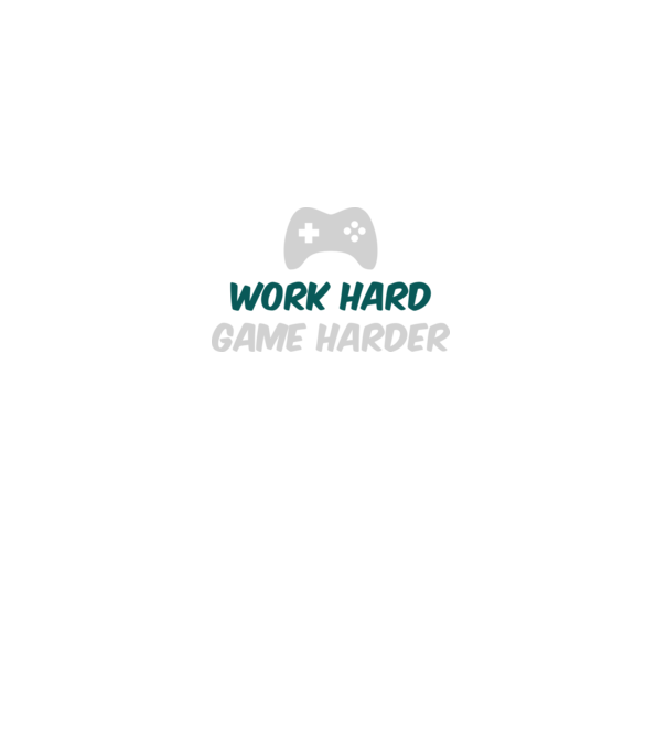 Work hard, game harder model negru pe tricou