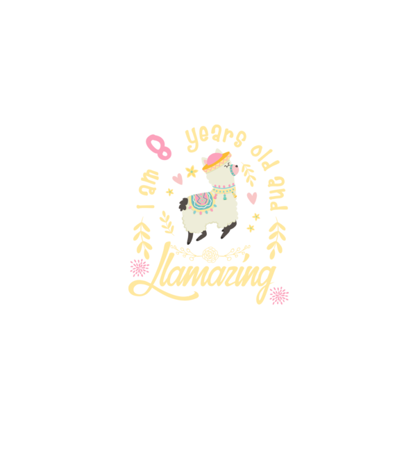 Birthday Llamazing 8 years old model negru pe tricou
