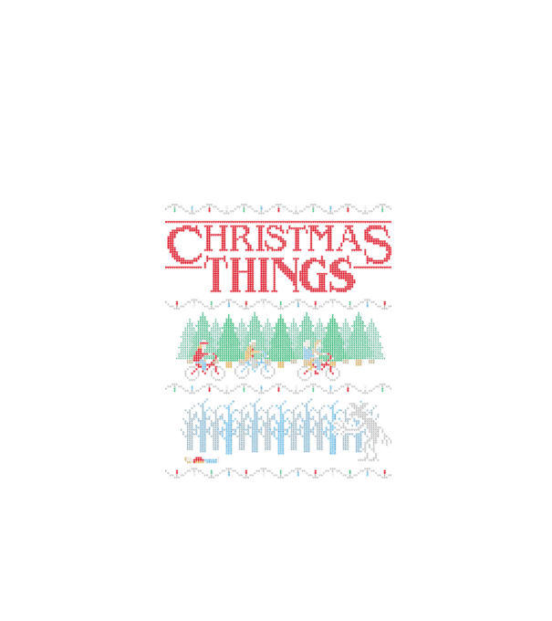 christmas things ugly sweater model negru pe tricou