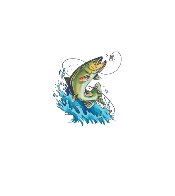Fish model alb pe tricou