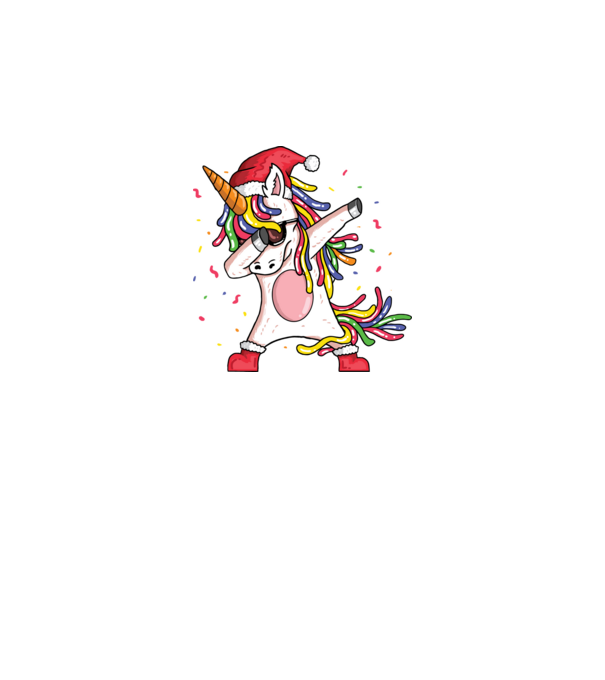 Christmas unicorn dab model negru pe tricou