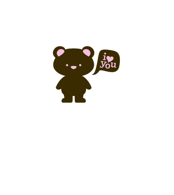 I Love You Bear model alb pe tricou