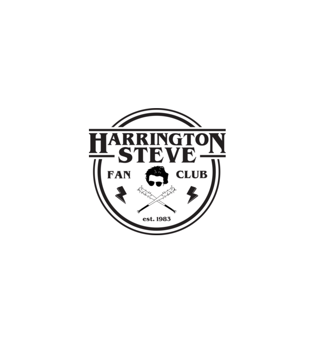 steve harrington fan club est 1983 model alb pe tricou