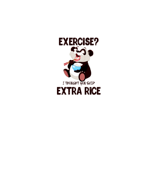 Exercise panda model alb pe tricou