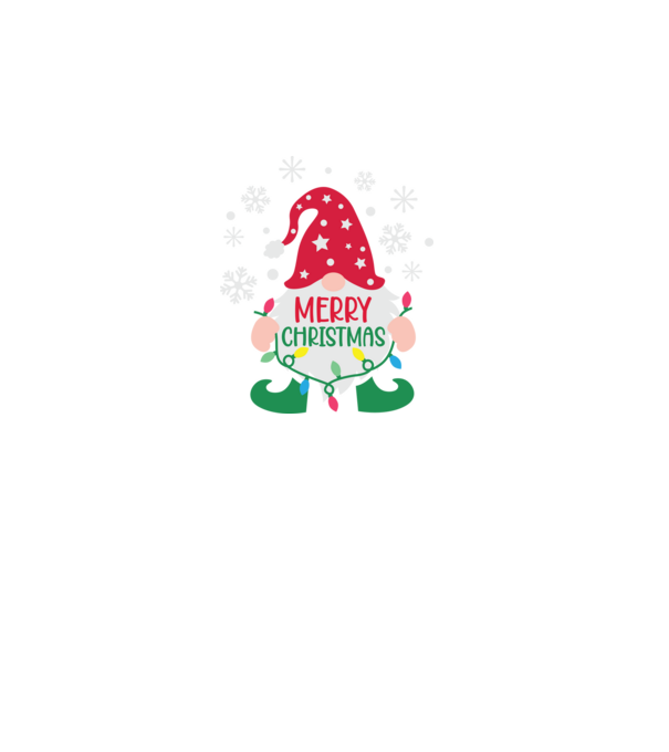 Merry christmas gnome model negru pe tricou