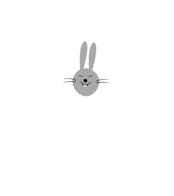 rabbit model alb pe tricou