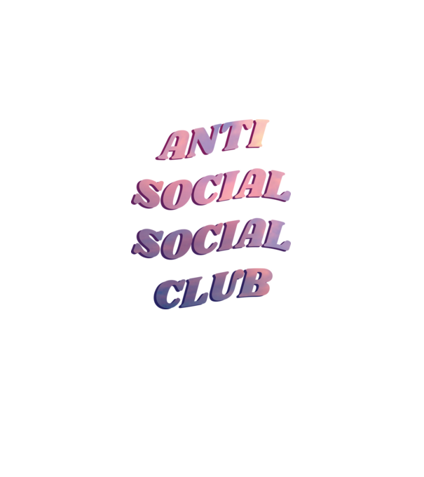 Anti social social club pink model negru pe tricou
