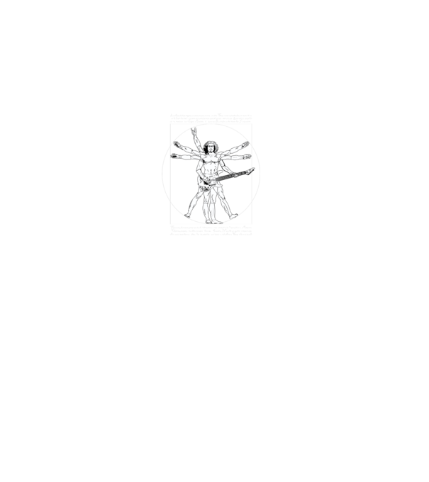 Vitruvius Guitar model gri pe tricou