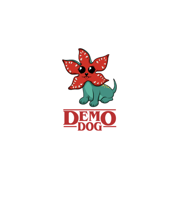 cute demodog model negru pe tricou