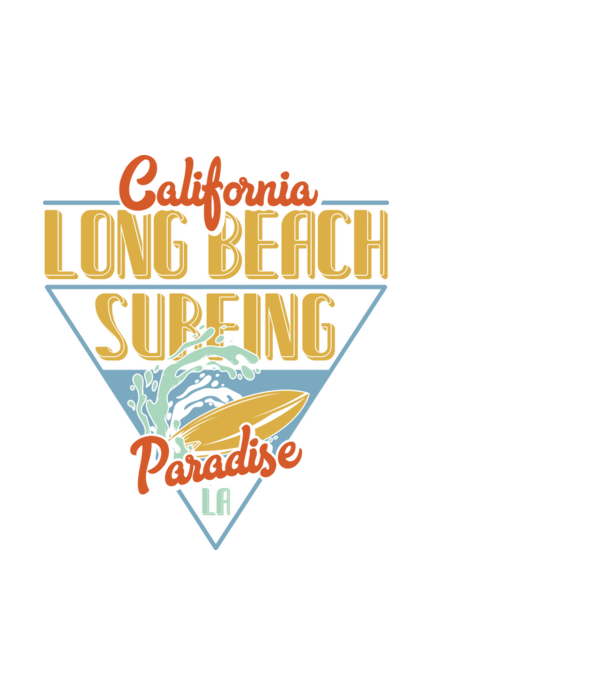 Long Beach model negru pe tricou