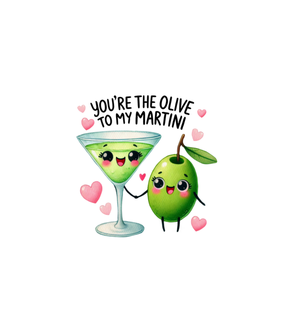 Olive to my Martini model alb pe tricou