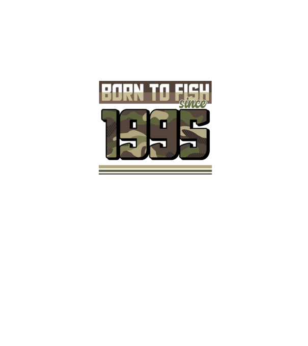 Born to fish since 1995 model negru pe tricou