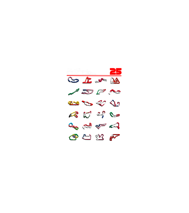 F1 calendar 2025 Negru model negru pe tricou