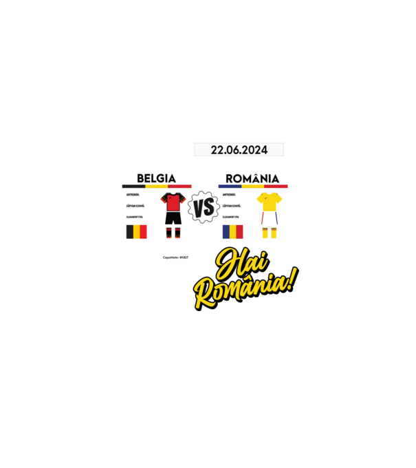 BEL-ROM euro 2024 calendar model negru pe tricou