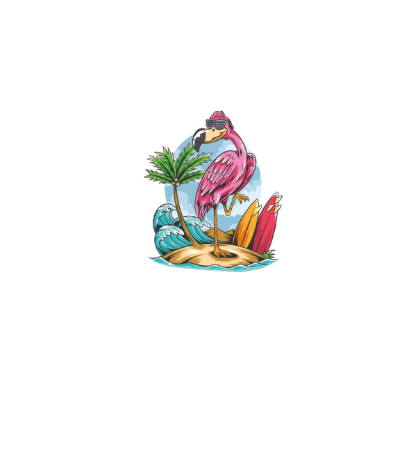 Surfer flamingo model negru pe tricou