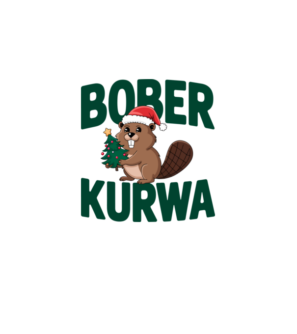 Bober kurwa xmas model alb pe tricou