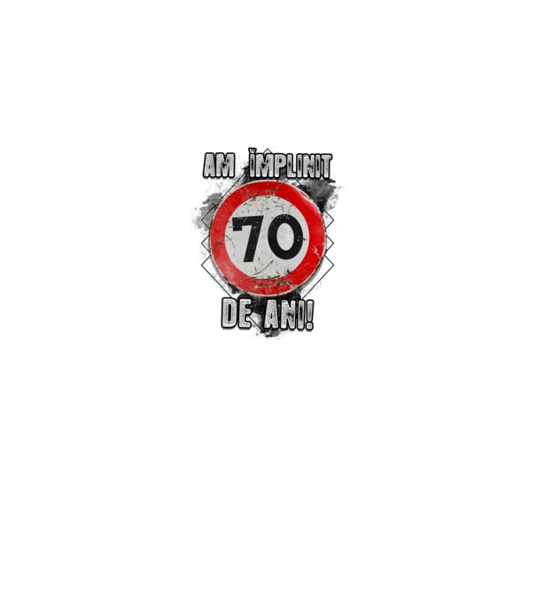 Am împlinit 70 de ani! model negru pe tricou