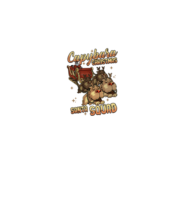 Capybara christmas santa squad model negru pe tricou