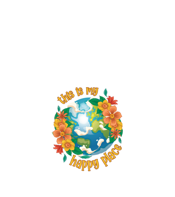 Happy Place model alb pe tricou
