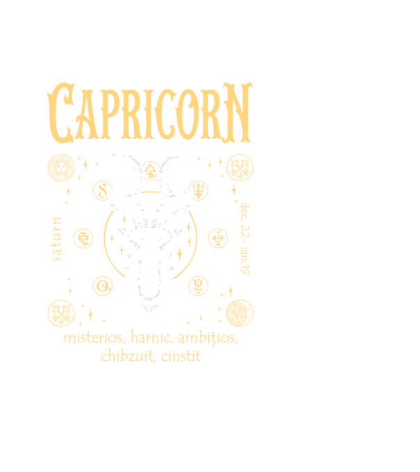 Zodiac bărbat CAPRICORN golden model negru pe tricou