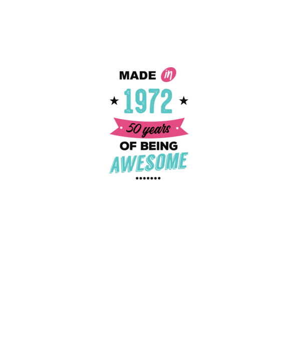 MADE in 1972 model alb pe tricou