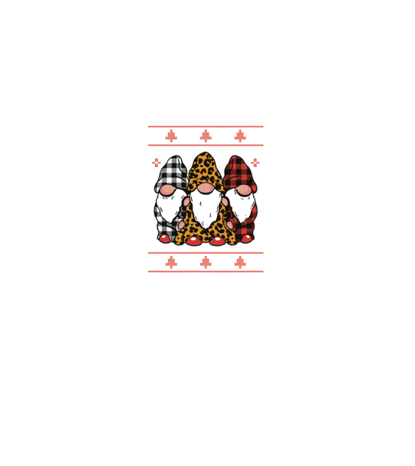 Ugly sweater gnomes model negru pe tricou