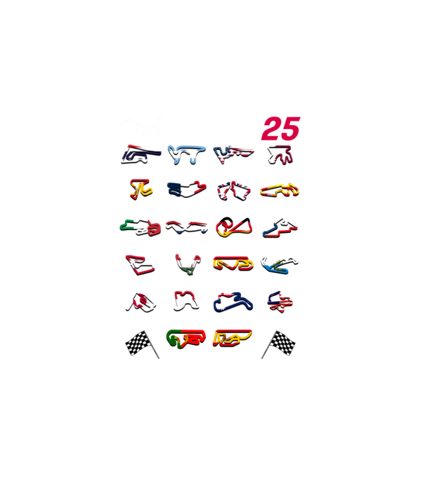 MOTOGP 25 CALENDAR Negru model alb pe tricou