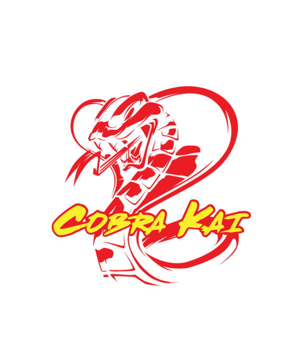 cobra kai simple model alb pe tricou