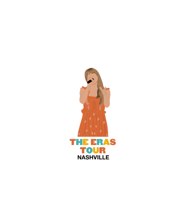 Taylor Swift The Eras Tour Nashville 3 model alb pe tricou