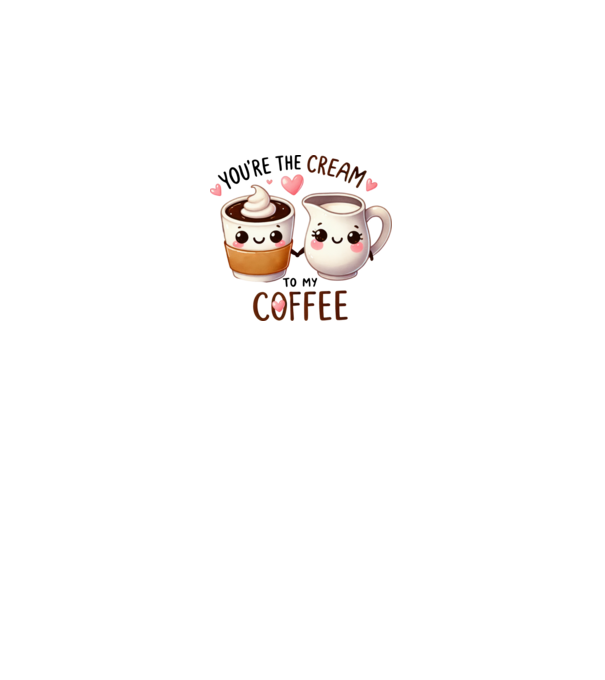 Cream to my Coffee model alb pe tricou