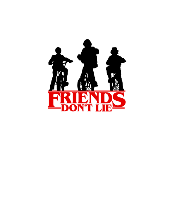friends dont lie bicycle model alb pe tricou