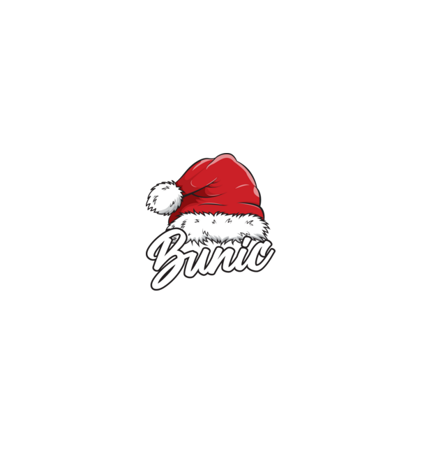 bunic Santa Hat model negru pe tricou