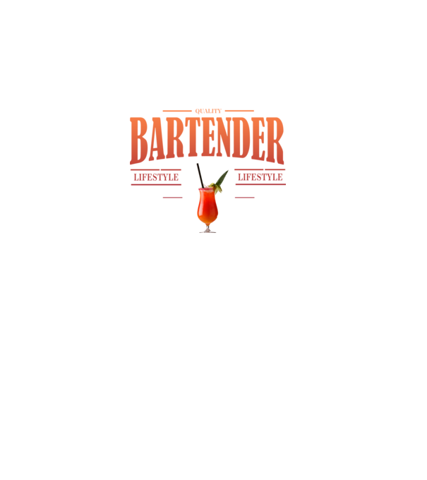 Lifestyle Bartender model alb pe tricou