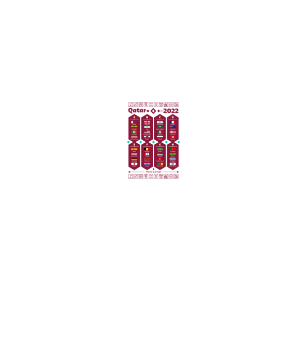 Qatar 2022 teams - groups white model alb/roșu pe tricou