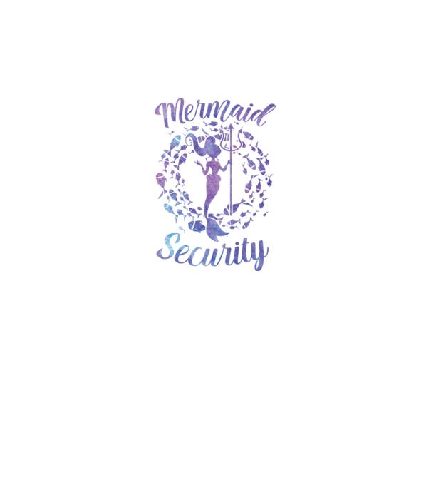 Mermaid Security girls aquarell model negru pe tricou