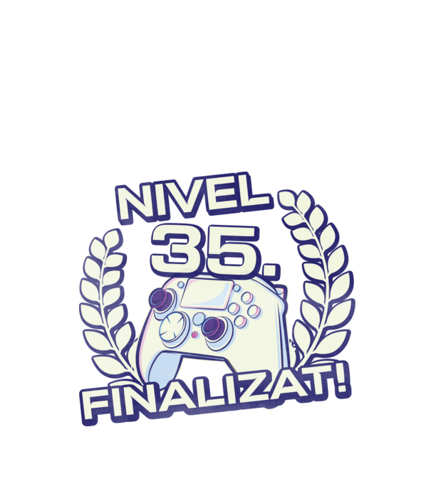 Nivel 35 finalizat! model negru pe tricou