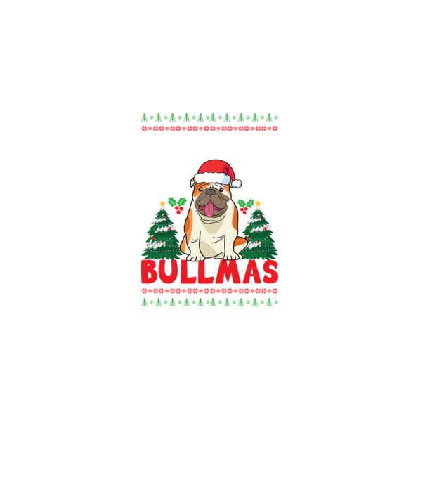 Merry bullmas ugly sweater model negru pe tricou