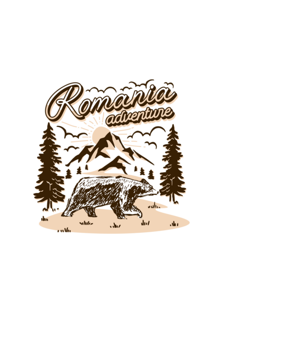 Romania bear adventure model albastru deschis pe tricou