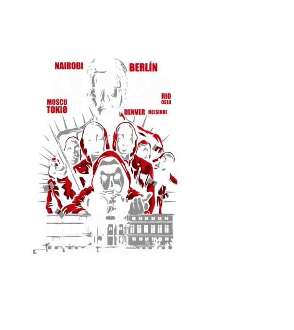 la casa de papel family model negru pe tricou