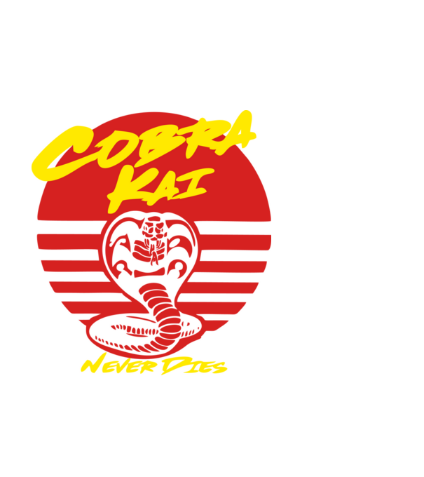 cobra kai sunset logo model alb pe tricou