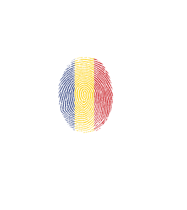 România fingerprint model negru pe tricou