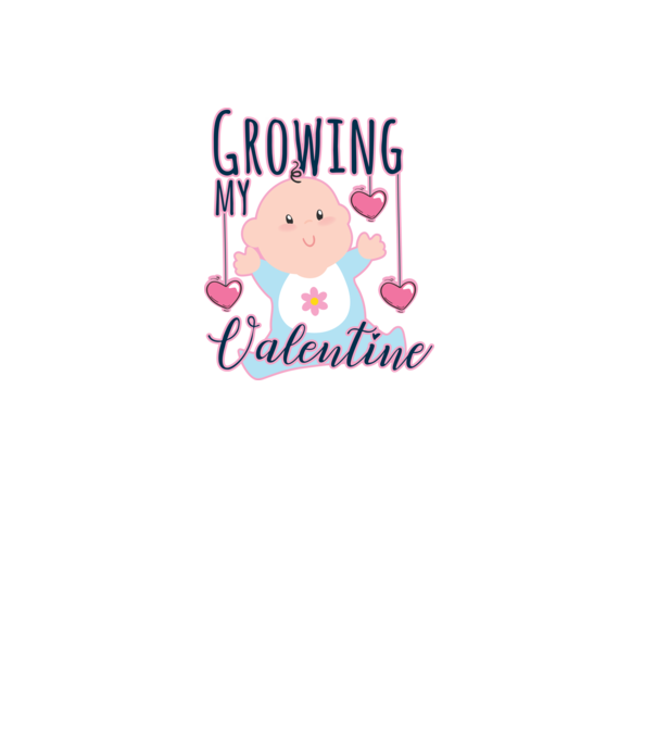 Growing my Valentine model alb pe tricou