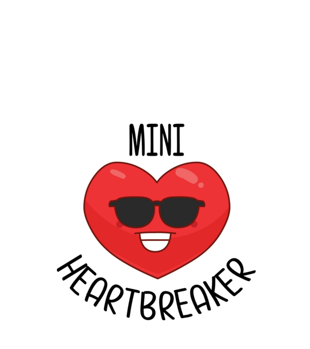 mini heartbreaker model alb pe tricou