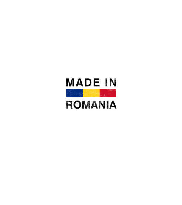 made in romania model negru pe tricou