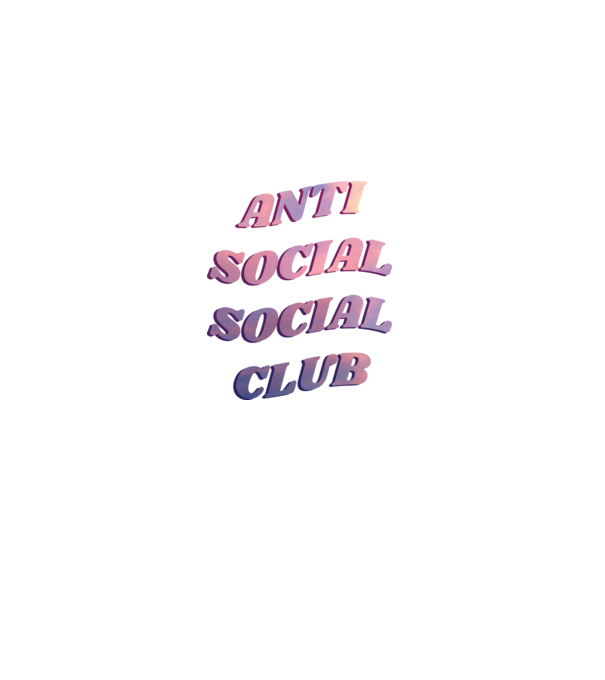Anti social social club pink model negru pe tricou