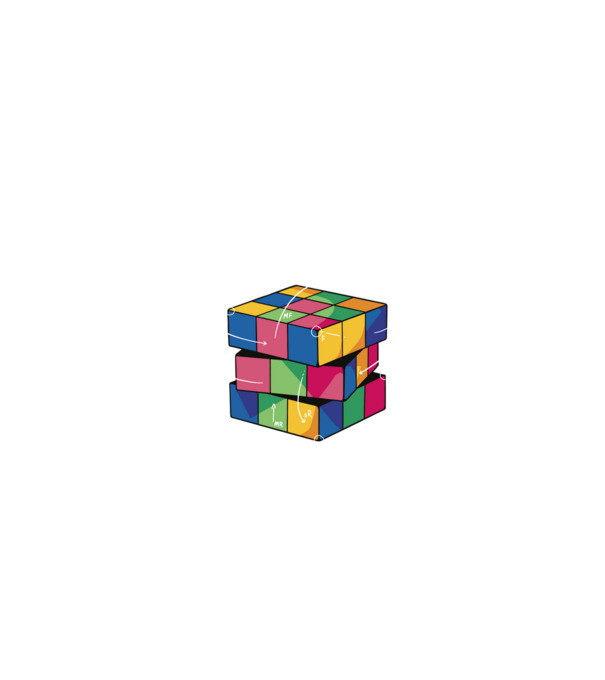Rubik cube what part model negru pe tricou