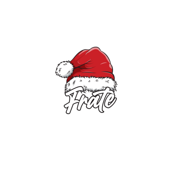 frate Santa Hat model negru pe tricou