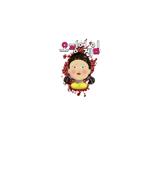 red light green light doll model alb pe tricou