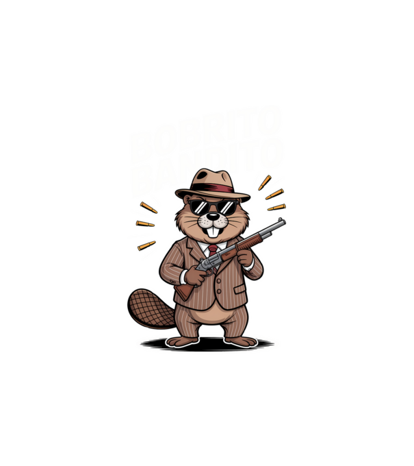 Bobrito Bandito model alb pe tricou