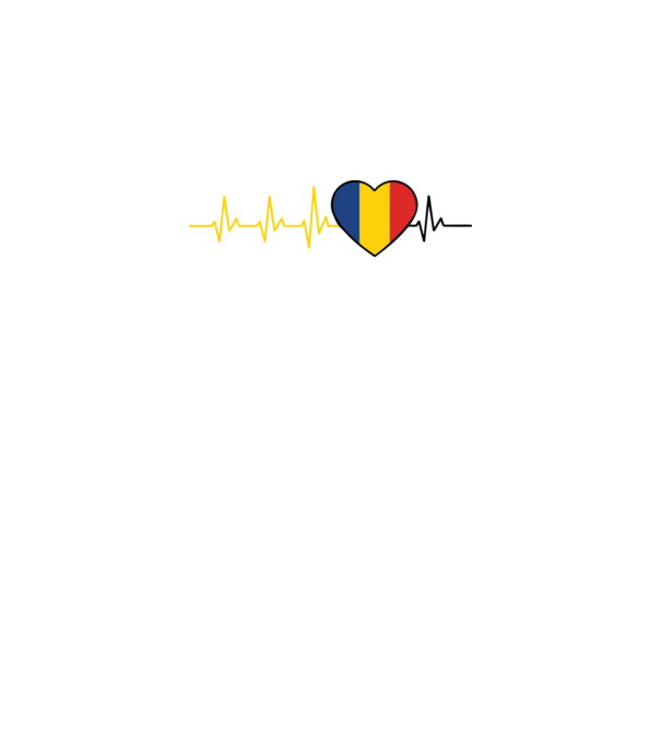 România heartbeat model alb pe tricou